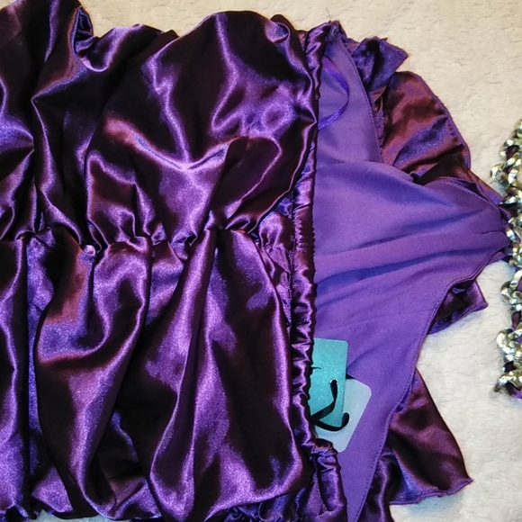 💜 Purple Ruffled 💜Halter Chain Detail 💜Necklace - Picture 5 of 12